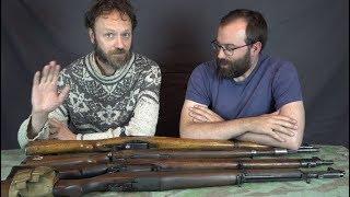 Lindybeige's 4 Mad Minutes! Swiss K31, Mauser Kar98k, Lee-Enfield No.4 and US M1 Garand