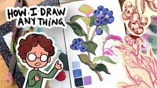 how I draw anything  art study with me