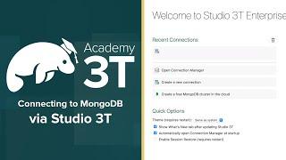 MongoDB 101: Lesson 3, Exercise 1 » Connecting to MongoDB via Studio 3T