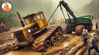 Extreme rescues of stuck farm machinery, Dangerous logging truck operations #42