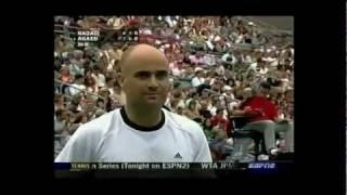 Agassi: half-volley baseline winner