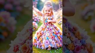 Garden Princess Baby Girl Dancing in Blooming Floral Gown | Cutest Magical Moment  #cute #baby