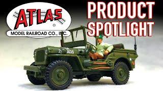 Atlas Cararama O Scale 1:43 Military Vehicle Army Jeep Product Spotlight  o gauge