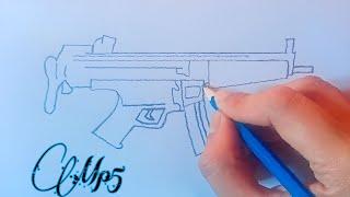 How To Draw Mp5 Gun Easily || Step By Step Tutorial