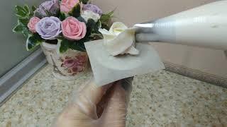 Cold process soap,  piping roses.