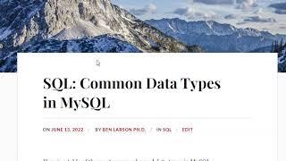 Create a table in SQL database using MySQL