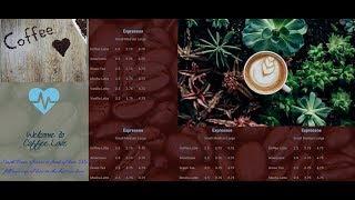 DIY Digital Signage Coffee Menu theme