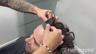 Aplicación prótesis capilar indetectable-Hair Replacement fitting video (José Ramón)–Hair Inspira