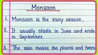 10 lines on Monsoon in English | Monsoon Season essay in English 10 lines | Monsoon Season | Monsoon