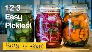 Super easy 1-2-3 pickle recipe Cucumber, carrots & onions