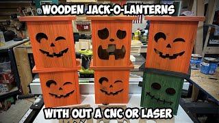 Making Wooden Jack-O-Lanterns Without Using a CNC or Laser Engraver | Halloween 2023 | Fall 2023