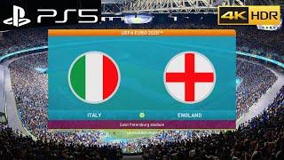 Italy vs England | EURO 2020 | Final | PS5 Gameplay | PES 2021 | 4K UHD HDR | Prediction