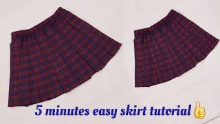 Easy skirt tutorial/ Mini skirt/ kids easy skirt cutting and stitching tutorial.