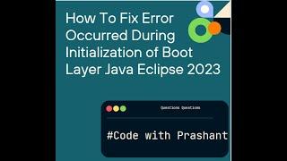 How To Fix Error Occurred During Initialization of Boot Layer Java Eclipse 2023