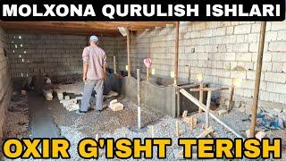 MOLXONA QURISHI BITON OXIRLAR POLIGA G'ISHT TERISH USTALAR ISHLARI ️886910491️884469791