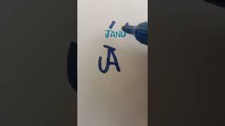 Janu..name logo design #easy#shorts#youtube#short#videos..️