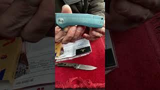 Складной нож Petrified Fish Victor Satin сталь K110, рукоять Blue Micarta. Посылка из Forest-Home!