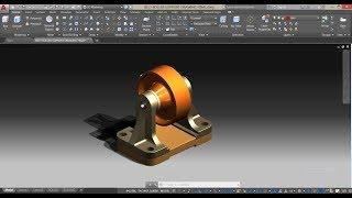 Assembly of Belt Roller Support in AutoCAD Mechanical Modeling