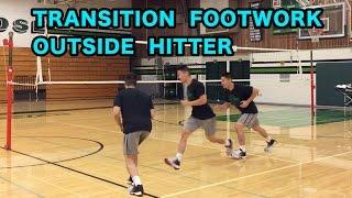 Outside Hitter TRANSITION Footwork (Left Wing Spiker) - Volleyball Tutorial