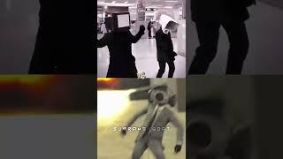 TV man and cameraman dance in real life vs sikibidi toilet speakerman dance | #shorts #edit