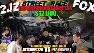 $12K STREET RACE 2JZ LEXUS 300 VS SBF TURBO FOXBODY CLEAN OR CROSS? PAID THE WRONG TEAM? HEATED