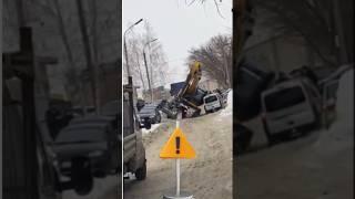 Excavator Accident in Russia  #excavator #accident #russia #shorts