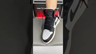 How To Lace Jordan 1s #jordan1blacktoe #lacestyles #sneakerhead #sneakers #airjordan1