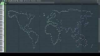 Как звучит карта мира (Карта мира переведена в ноты)