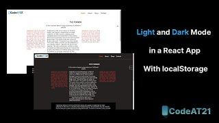 Light and Dark Mode in a React App With localStorage
