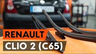 How to change wipers blades / window wipers RENAULT CLIO 2 (C65) [TUTORIAL AUTODOC]