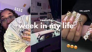 week in my life as an 18y/o nail tech *realistic*