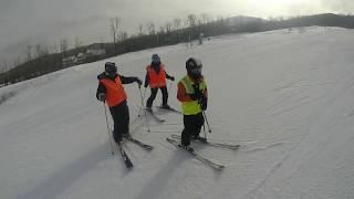 Noah Carver & René & Katharina Burdet Ski Whiffletree, Sugarloaf Mountain