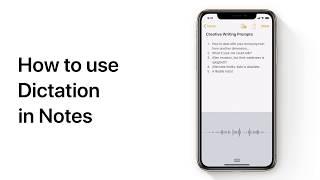 Use Dictation in Notes — Apple Support