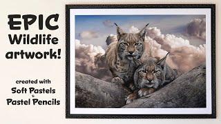 Epic Lynx Wildlife & Clouds Art - Soft Pastels & Pastel Pencils | Tutorial