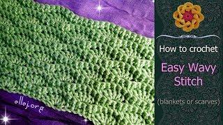  Easy Wavy Crochet Stitch for a blanket or a scarf • Free crochet tutorial • ellej.org