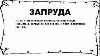 ЗАПРУДА - что это такое? значение и описание