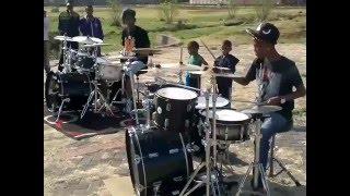 Jstar and Nemo Zacheus on drums Marvin McQuitty Outdoor Tribute jam  session