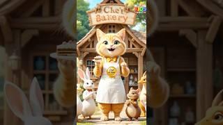 The Cat’s Jungle Bakery  | Funny AI Animated Animal Short | #cat #jungle #ytshorts