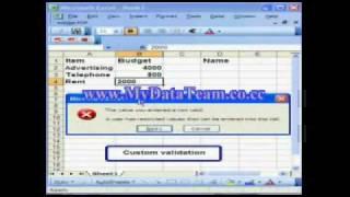 Custom Data Validation in Microsoft Excel