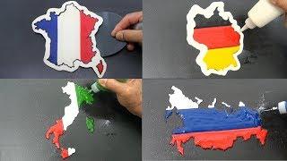 4 Countries Pancake Art - France, Germany, Italy, Russia