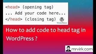 How to Add Code to Head Tag in Wordpress ? Step by Step