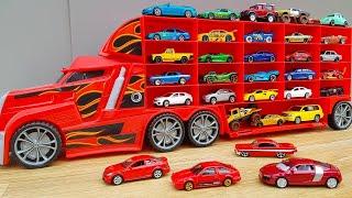 Car transporter with small cars metal from welly video