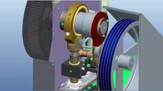 Кривошипный однопуансонный таблеточный пресс (Анимация)