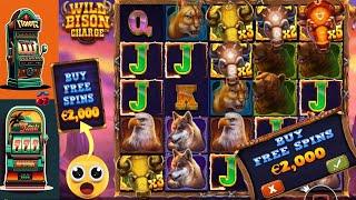 2000€ en achat du Bonus Free Spins  Machine à sous : "Wild Bison Charge" 