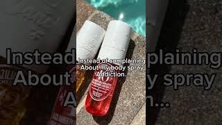 You guys HAVE to get the Ariana grande thank you next body spray #bodyspray #shorts #preppy