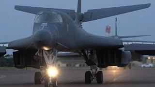 B-1 Lancer Night Afterburner Take Off