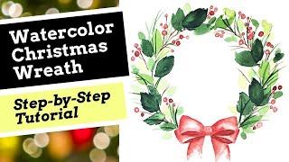 Easy Winter Watercolor Wreath