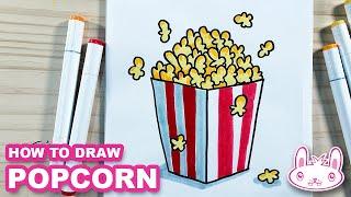 How to Draw Popcorn | Yummy Snack Food