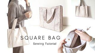 ENG) 누구나 갖고 싶은 가방만들기 +입술 지퍼 주머니 달기, 각이 잡히는 스퀘어 BAG | Sewing Tutorial | DIY