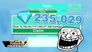 i claimed 4 billion worth of damage task and i get this... | All Star Tower Defense